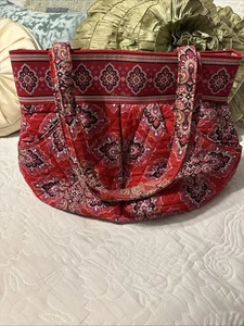 Vera Bradley "Frankly Scarlet", Morgan Schultertasche im Ruhestand rot Beuteltasche Doppelgriff - Bild 1 von 20