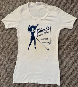 Vtg 70s SHERI’S CRYSTAL PALACE Nevada BABY DOLL T-Shirt BROTHEL Whorehouse - Picture 1 of 10