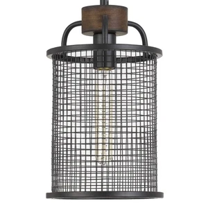Cal Lighting FX-3720-1 Aberdeen 8"W Cage Mini Pendant - Bronze - Picture 1 of 3