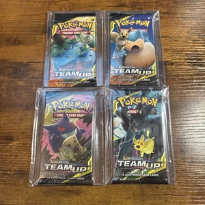 Pokemon: Sonne & Mond - Team Up Booster Packs ART SET (4 Packs) - Bild 1 von 2