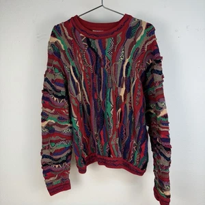 VTG Coogi Australia Mercerized 3D Sweater Colorful Biggie Cosby Mens Sz XL 90s - Picture 1 of 7
