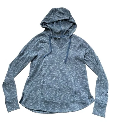 Roxy Blue Heather Sweatshirt Hoodie Terry Cloth Long Sleeve Kangaroo pocket M - Image 1 of 4