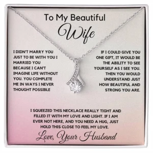 To My Wife Necklace With Message Card, wife gift from husband, Gift For Her - Picture 1 of 2