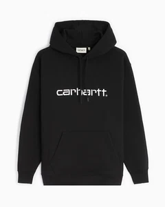 CARHARTT WIP WOMEN'S HOODED CARHARTT SWEAT BLACK COLOR S SIZE - Picture 1 of 4