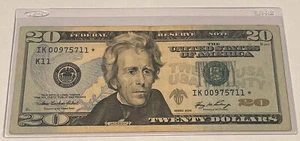 US Fancy Star Error Note Serial Twenty Dollar Replacement Duplicate Ink Fed $20 - Picture 1 of 2