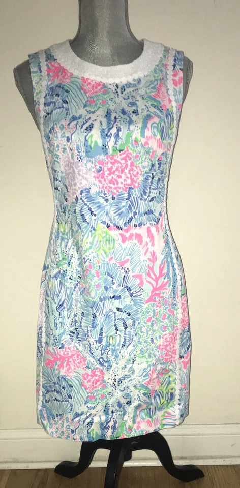 Lilly Pulitzer Mila Stretch Shift Dress Multi Sink or Swim Size 4
