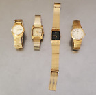 Vintage Gold Tone Watch Lot Of 4: Seiko, Pulsar, Bulova Accutron, Timex Indiglo