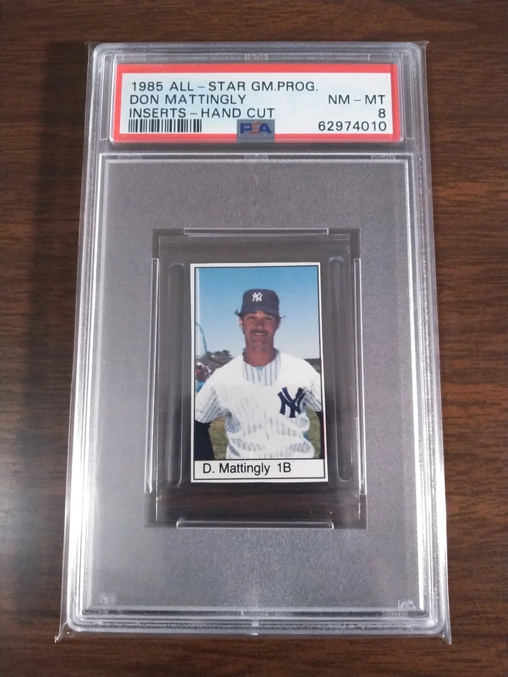 1985 All-Star Game Program Inserts Don Mattingly graded PSA 8 NM-MT Pop. 5 - Image 1 of 1