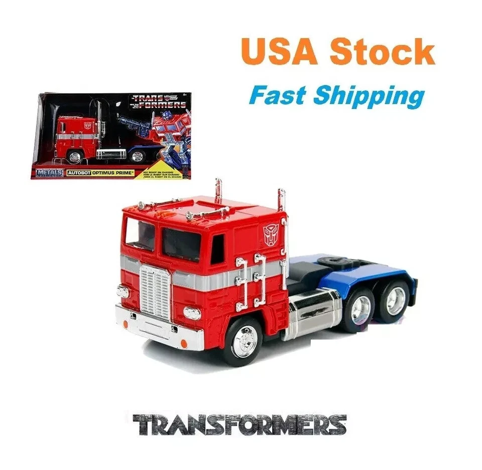 Transformers G1 Optimus Prime Truck Hollywood Rides Jada Diecast Model 5" 1 32