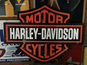 HARLEY DAVIDSON SIGN LOGO SHIELD HEAVY DUTY DIE CUT METAL SIGN MOTORCYCLE - Picture 1 of 2