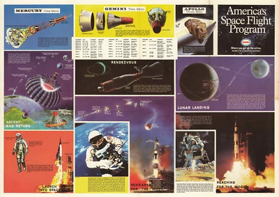 NASA Poster America's Space Flight Program Missions 1969 Wall Art Print Decor - Image 1 of 3