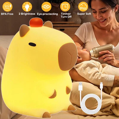 Kinder Capybara Nachtlicht Stilllicht LED Touch Tischlampe Baby Nachttischlampe - Bild 1 von 4