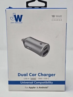 Cargador Doble Ar Inalámbrico Just USB A y USB C Universal para Android Foto 1 de 3