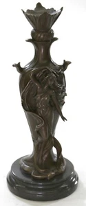 Figura Sexy Mujer Firmada Art Deco por Cheret Bronce Escultura Base Mármol OFERTA - Imagen 1 de 11