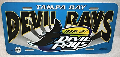 Vtg 1995 Tampa Bay Devil Rays MLB Baseball Team Plastic License Plate NEW NOS  - Image 1 of 3