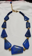 Vintage LS Signed Lapis Chunky Necklace
