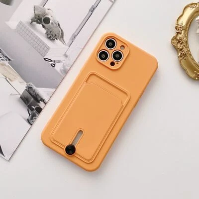 Funda con tarjetero de silicona a prueba de golpes para iPhone 14 15 13 12 11 16 Pro Xs Max 8 7 Foto 1 de 4