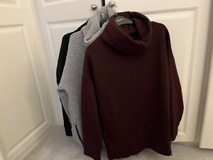 Gap Fit active wear rollneck jumper tops hoodie job lot x3 grey black burgundy S