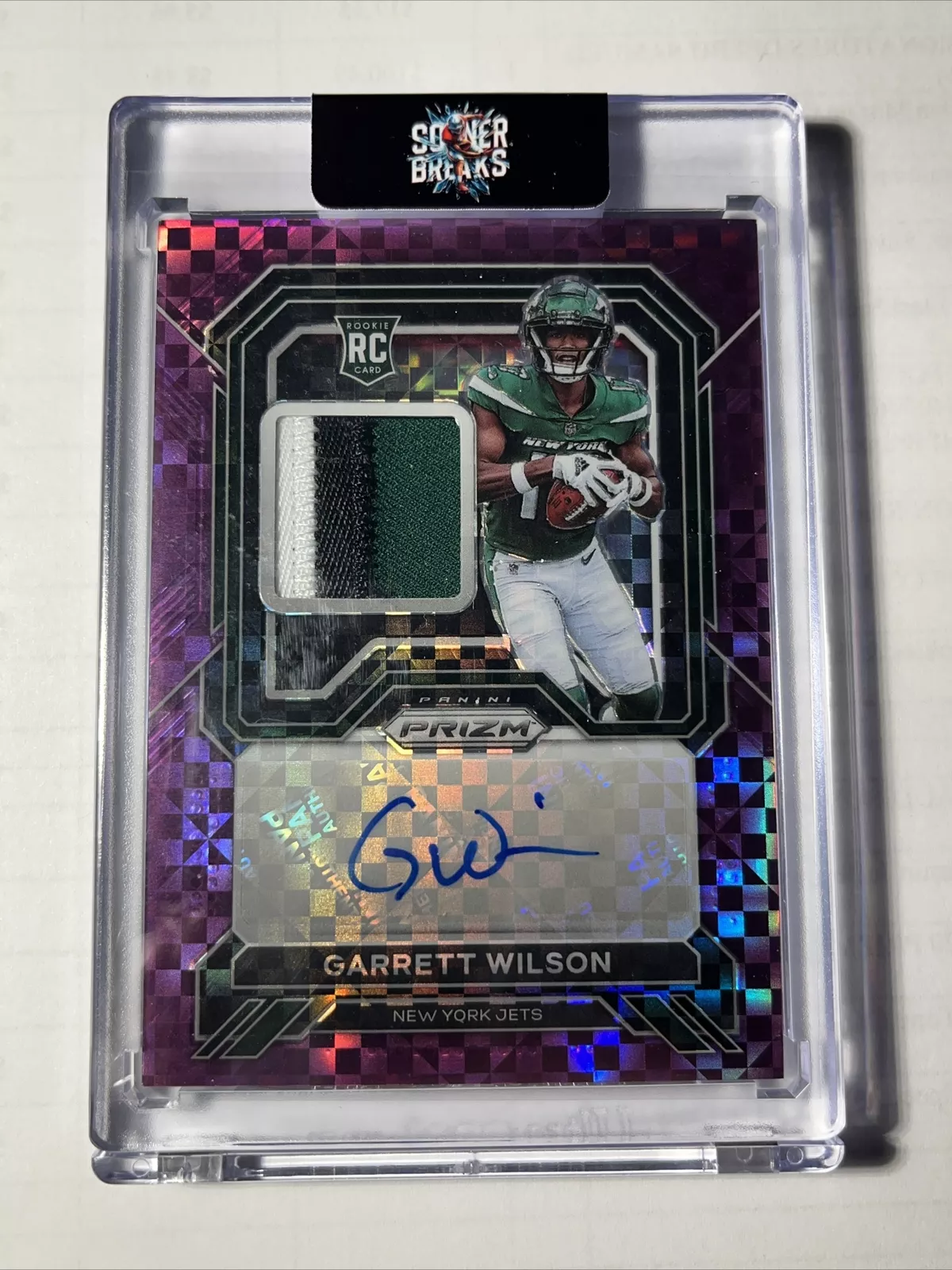 2022 Panini prizm Garrett Wilson purple powers RPA /49