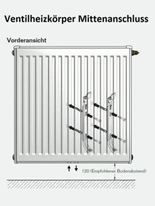 Buderus Valvola Termosifone Con Supporto, Tipo 11-33 Altezza 500 600 900 - Picture 1 of 5