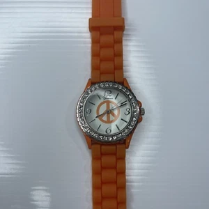 F Geneva 5573PS Japan Orange Jelly Sport Retro Watch Works - Picture 1 of 6