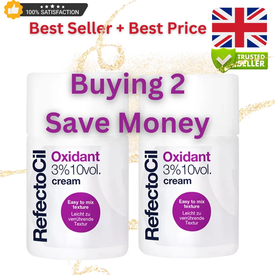 2xRefectocil Oxidant 3% 10vol.Cream Developer for Eyebrow and Eyelash Tint 100ml - Image 1 of 1