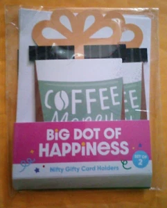 Big Dots Of Happiness Nifty Gifty Card Holders - Set Of 2 - But First, Coffee - Picture 1 of 1