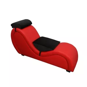 Kama Sutra Louise Donne Chaise Love Lounge Red with Black Cushions - Picture 1 of 7