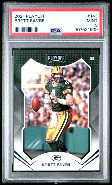 2021 Playoff #143 Brett Favre Packers graded PSA 9 Mint Pop 1 Only 2 Higher - Image 1 of 1