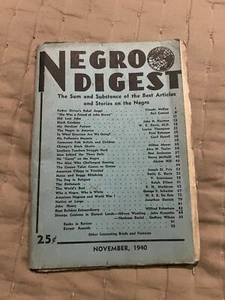 (Negro) Digest Magazine Vol. 1 # 4 Publisher (Negro) World Digest, NY Nov 1940 - Picture 1 of 8