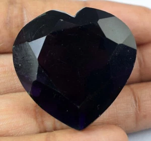 Certified Brazilian Violet Amethyst 88.75 Ct Heart Shape Loose Gemstone E11038 - Picture 1 of 7