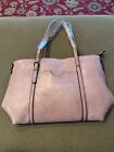 New Faux Leather Light Pink Shoulder Bag Handbag Purse Vintage Look Jd