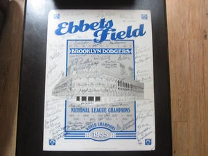 Hall of Famers Stars Multi Autograph Ebbits Field Poster Sandy Koufax Losada PSA - Picture 1 of 12