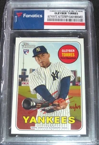 2018 TOPPS HERITAGE GLEYBER TORRES RC AUTO REAL ONE RED INK SIGNED #D/69 YANKEES - Picture 1 of 2