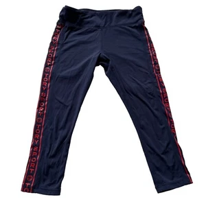 Tory Burch Sport leggings medium capri pants navy blue red stripe cropped - Picture 1 of 5