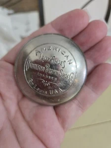 Vintage antike Werbung American Lady Shoe Hamilton braun Pillendose Etui - Bild 1 von 7