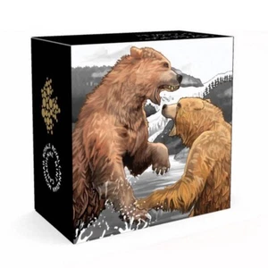 2016 $20 Grizzly Bear: The Battle - Pure Silver Coin - Picture 1 of 5
