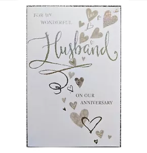 "Biglietto anniversario marito - Champagne uomo maschio matrimonio amore - PIÙ GRANDE 9""x6" - Foto 1 di 3