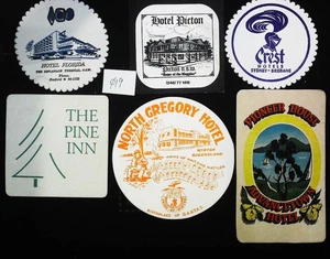 6 x Vintage drink coasters circa 1970s featuring Hotels (019) - Picture 1 of 1