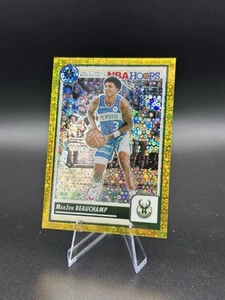 2023-24 NBA Hoops Premium Stock #146 MarJon Beauchamp Gold Disco Prizm /10 Bucks - Picture 1 of 2