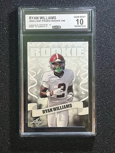 Ryan Williams - 2024 Leaf Prized Rookie #40 Gem 10 - Alabama 2027 NFL - Imagen 1 de 2