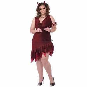 Red-Hot And Sizzling Devil Satan Horror Halloween Adult Womens Costume Plus - Picture 1 of 4