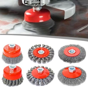 Pack of 6 wire brushes for angle grinders For drill polishing rust cleaning - Picture 1 of 12