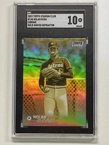 2023 Topps Stadium Club Chrome Nolan Ryan Gold Minted Refractor SGC 10 - Picture 1 of 2
