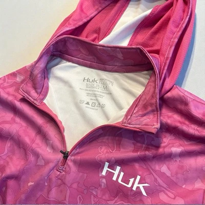 Huk Sudadera con Capucha Mujer Mediana Rosa Camuflada Cuarto Cremallera Pesca Sol Camisa Ligera Foto 1 de 4