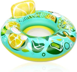 Inflatable Lounger Pool Float with a Rubber Handle and a Drink Holder for adults - Picture 1 of 9