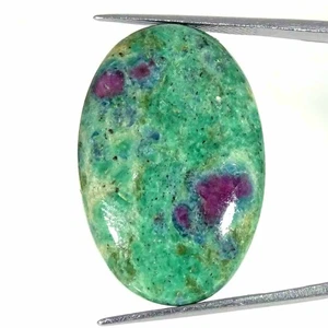33.60Cts Natural Ruby in Fuchsite Oval Cabochon Loose Gemstone 21x32x5mm - Picture 1 of 5