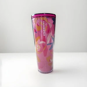 Vaso Starbucks 24 oz verano 2023 flores rosas sin pajita - Imagen 1 de 4