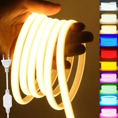 230V COB Neon LED Streifen Stripe Lichtband Lichtschlauch Wasserdicht 288LEDs/M - Bild 1 von 4