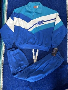 Vintage Nike Tracksuit Mens Large Pullover Pants Set Spell Out 80s Athletic - Picture 1 of 19